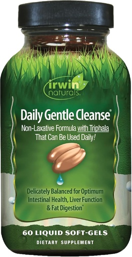 [BRSWIYYIARYA43TO] Irwin Naturals Daily Gentle Cleanse - Non- Laxative Formula z Triphalą - 60 Liquid Softgels