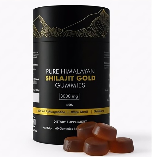 [BRSRAHQBCN4AOEY7] Pure Himalayan Shilajit Gummies Gold Grade | with Ashwagandha & Fulvic Acid | Sugar-Free Energy, Stamina & Immune Support for Men & Women | 85+ Trace Minerals | Non-GMO & 100% Natural | 60 Count