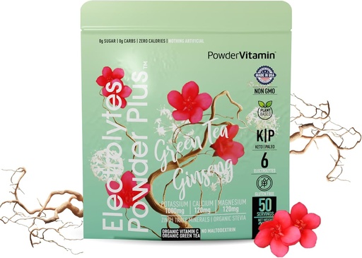 [BRSRAGQLOQMBQC3P] PowderVitaminum Electrolytes Mill Plus (50 Servings) Green Tea Ginseng Electrolyte Mill Keto, Sugar Free, Pink Himalayan Salt, 1000mg Kalis, 120mg Kalcis, 120mg Magnis, Hidracija Milteliai