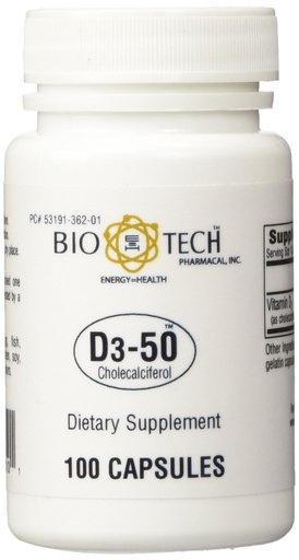 [BRSWIGL4AJ6GAGTI] BioTech Pharmacal - D3-50 (50,000 IU) - 100 Caps (FFP)