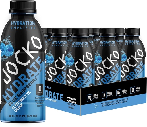 [BRSRAYADAF6WG3TU] Jocko Fuel Hydrate Electrolyte Drinks - Усилитель гидратации спортивных напитков, Thirst Quencher - Научно разработанный электролит Blend Blue Raspberry 16 Oz (12 Pack)
