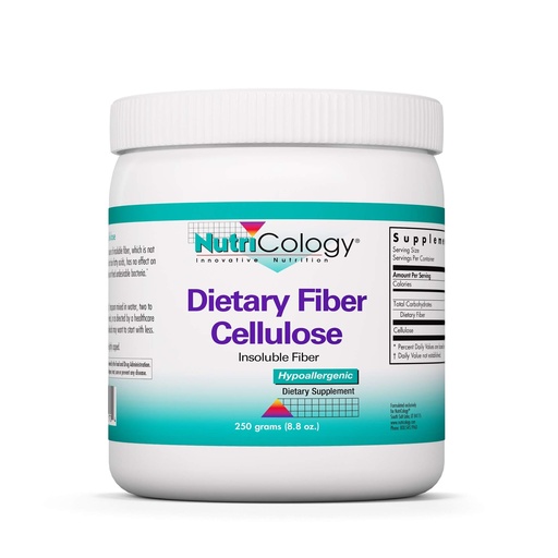 [BRSWIYT3PMMWY2LA] Nutricology Dietary Fiber Powder - 2000mg Insoluble Fiber Supplement, Microcrystalline Cellulose Powder, Powdered Cellulose, Non-Fermentable, Hypoallergenic - 8.8 Oz