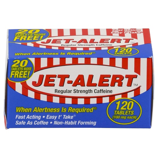 [BRSWGHYKDIPBOE3A] Jet-Alert Regular Strength Caffeine 100 mg Tablets, Value Size, 120 Count (Pack of 3)
