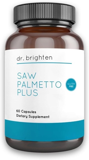 [BRSWGBANC56WAEI2] Dr. Brighten Saw Palmetto Plus - Естествена хранителна добавка за жените - PSOS поддръжка за предотвратяване на загуба на коса Акне мазна кожа