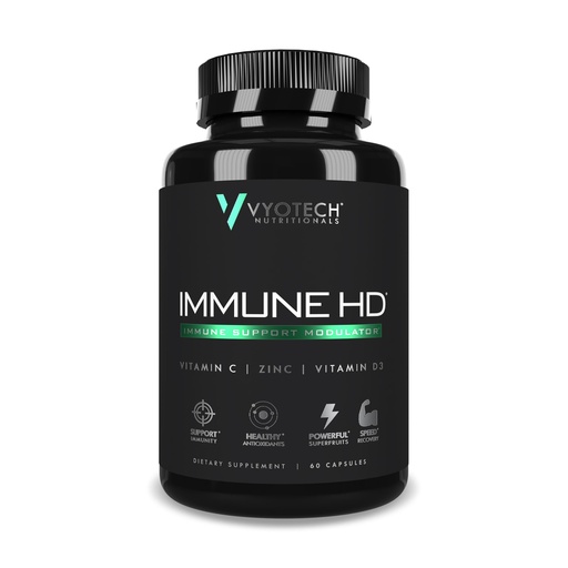[BRSWYGIRBMGWGYDD] Vyotech Nutritionals Immune HD Support Supplement | Elderberry, Echinacea, Vitamin C, D3, Zinc, Turmeric & Superfruit Antioxidants | Immune Health & Wellness Formula | 60 Capsules
