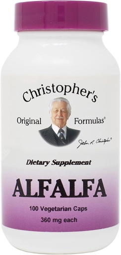 [BRSWIY37AEHR6F3I] Christopher's Original Formulas Single Herb Alfalfa - 100 vcaps,(Dr
