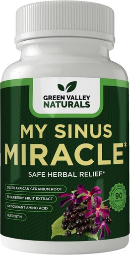 [BRSRAHQ7AQIRADT4] GREEN VALLEY NATURALS My Sinus Miracle Herbal Supplement, 90 Capsules (1)