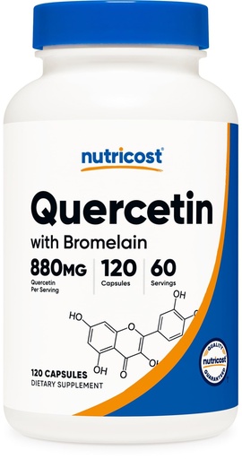 [BRSWGZI2CNYQ2G3L] Nutricost Quercetin with Bromelain, 880mg Quercetin + 165mg Bromelain Per Serving, 120 Capsules, 60 Servings (2 Caps Per Serving) - Vegetarian, Non-GMO & Gluten Free