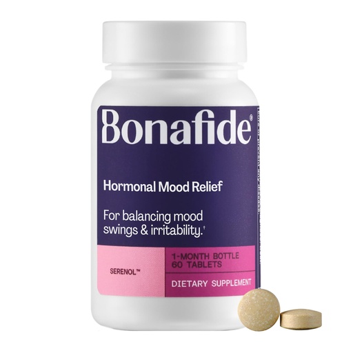 [BRSWGEAEBEMAKYA2] Bonafide Hormonal Mood Relief for Women Serenol – Hormone-Free, Clinically Studied – Helps Relieve Hormonal Mood Swings, Irritability & PMS Bloating – 1-Month Supply