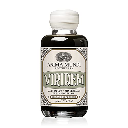 [BRSWKZA7PIPGI3A3] Anima Mundi Apothecary Viridem Greens Detox Elixir - GI & Liver Detox Liquid Supplement, Natural Herb Cleanse with Chlorophyll, Moringa + Organic Chlorella - Add to Juice & Teas (4oz / 118ml)