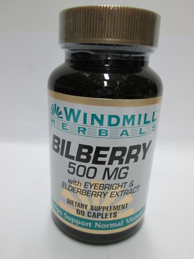[BRSWIEYRDMBAMC3Y] Windmill Bilberry 500 Mg Capsules Supports Normal Vision - 60 Ea