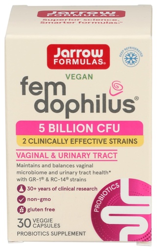 [BRSWIY32BQOB62TI] Jarrow Formulas Fem-Dophilus - 5 Billion CFU Per Serving - Women's Probiotic Supplement - Urinary Tract & Vaginal Health - Up to 30 Servings (Veggie Caps)