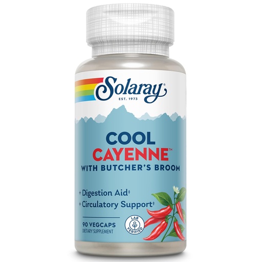 [BRSWIYTYCUPWGETG] SOLARAY Cool Cayenne Pepper 40,000 HU with Butchers Broom for Healthy Circulation Support | 90 VegCaps