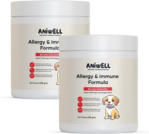 [BRSRA2YEOUMRGYDL] Allergy & Immune Support Chews for Dogs – Powered by Astragalus Root & Flaxseed C3 – Promotes Seasonal Allergy Relief, Gut & Digestive Health – Soft Chews | Pack of 2