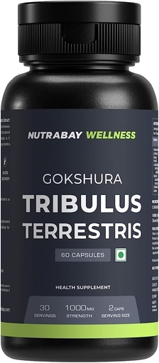 [BRSRAAAHCAIGAFD7] Wellness Tribulus Terrestries (Gokshura) - Natural Support for Energy, Performance & Stamina & Muscle Growth - 1000mg, 60 Veg Capsules