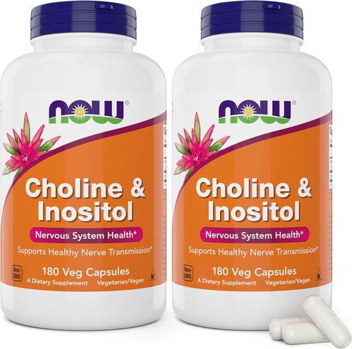 [BRSROBD5CIOQMYD6] Τώρα Choline & Inositol, 180 κάψουλες χορτοφάγων (πακέτο του 2)
