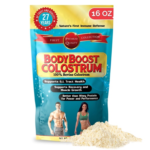 [BRSWIGYHBZ6BEDQ5] BodyBoost Whole Colostrum, 100% Bovine Colostrum Powder, Immune Booster with Immunoglobulin & Lactoferrin, Grass Fed Colostrum for Gut Health, 16 oz
