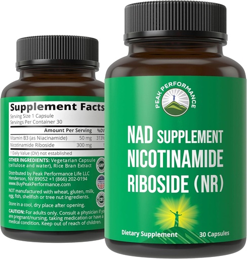 [BRSRAGAPDIJW2HLZ] Nicotinamida Riboside NR Supplement. NMN Suplemento NAD alternativa + Niacinamida para níveis NAD+ À medida que envelhecemos. Terceiro partido testado, Não-GMO, Glúten livre, Vegan NR suplementos de vitamina para mulheres e homens