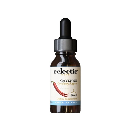 [BRSWIYYLOQGQG3DK] Eclectic Herb - Cayenne Extract | Circulatory Support | Liquid Herbal Supplement | Vegan, Non-GMO, Gluten-Free (1 fl oz | 30 ml)