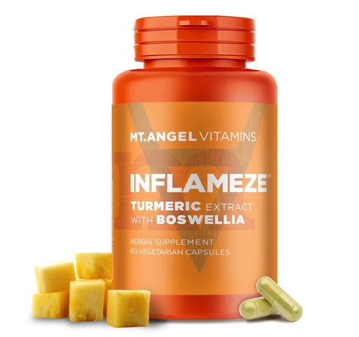[BRSWI2YFDMCGYAD6] Mt. Angel Vitamins - InFlamEze, Boswellia, Curcumin, Quercetin, Bromelain (60 Vegetarian Capsules)