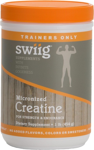 [BRSWGYLYBANBQDY4] swiig Micronized Creatine Monohydrate, No Gluten, No Yeast, Corn or Wheat, No Added Flavors, No Dairy, Fish, or Soy, No Preservatives, Colors or Sweeteners, No GMO Ingredients - 90 Servings