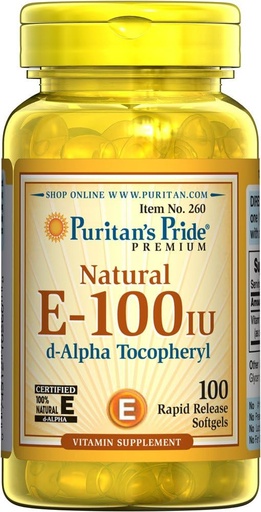 [BRSWIGI5B57AACLU] Puritan's Pride Vitamin E-100 iu 100% Natural 100 Softgels
