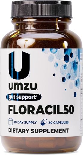 [BRSWKHT3CB7AOCDA] UMZU Floracil50 Prebiotics and Probiotic for Women + Men, 50 Billion CFU for Digestion, Gut Health, Acidophilus, Rhamnousus, Immunity, Energy (30 Capsules)