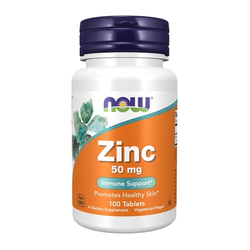[BRSWI2YCOUORU2IV] NOW Foods Supplements, Zinc (Zinc Gluconate) 50 mg, Supports Enzyme Functions*, Immune Support*, 100 Tablets