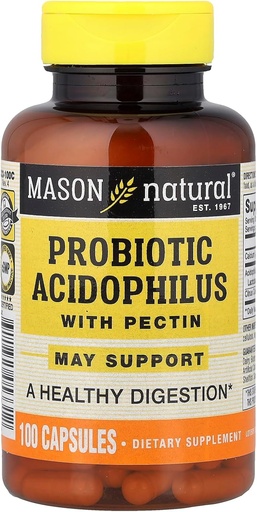 [BRSWECQBA4BRMCT5] MASON NATURAL Probiotic Acidophilus with Pectin, 100 Capsules