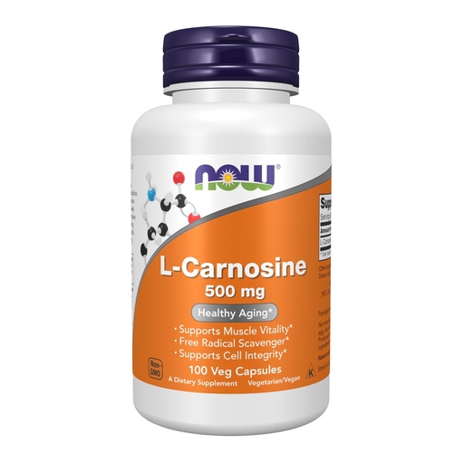 [BRSWIY32BQNBUHIV] NOW Foods Supplements, L-Carnosine (Beta-Alanyl-L-Histidine) 500 mg, Healthy Aging, 100 Veg Capsules