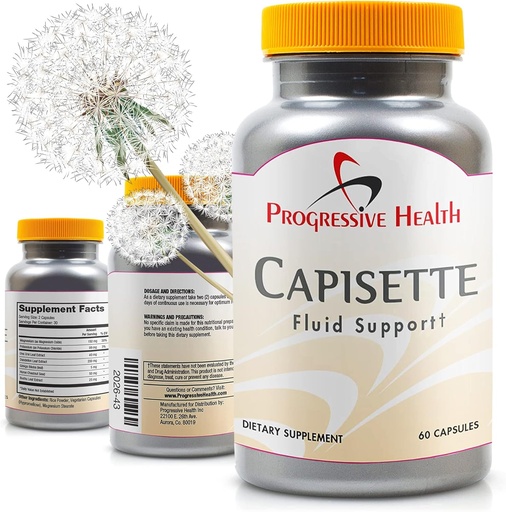 [BRSWIYQZCINAEYD4] Apoio á retención de auga de Capisette - reduce os pés desprendidos, os nocellos e as pernas - reducir o afloramento e a retención de fluídos de Edema. Inclúe: Potasio, Dandelion Root e Suplemento dietético (60 cápsulas)