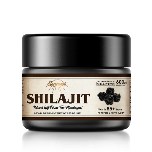 [BRSRMBD3CUCRAFDL] Sennasi Shilajit Pure Himalayan Organic Shilajit Resin - 600mg Maximum Potency Natural Organic Shilajit Resin with 85+ Trace Minerals & Fulvic Acid for Energy,Immune Support,30 Grams (1 Pack)