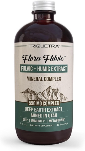 [BRSROBQNOEPWCCT5] Flora Fulvic TEN Fulvic Acid + Humic Acid Complex – 550 mg Ø Mined in Utah, Prehistoric Deep Earth Extract ANTE Immunity, Gut, Digestion – Natural Trace Mineral Complex, Fulvic Acid Supplement – 8 fl oz.