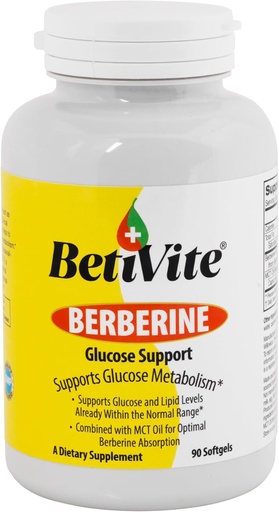 [BRSRAFQEO4PRE2YU] BetiVite Berberine Supplements, Berberine Glucose Support, Combined with MCT Oil for Optimal Berberine Absorption, 90 Soft gels