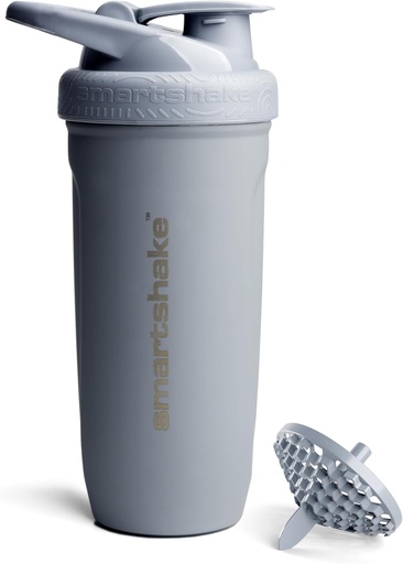 [BRSWYZA3CJ7GGD35] Smartshake Reforce Stainless Steel Protein Shaker Bottle 900 ml | 30 oz - Leakproof Screw-on Lid - BPA Free – Non Insulated Bottle- Unisex (Grey)