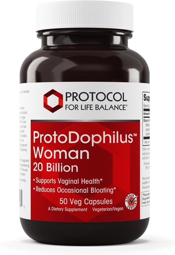 [BRSWG2YDOYFRUEQY] PROTOCOL FOR LIFE BALANCE Proto Dophilus Woman - 20 Billion - Probiotics for Gut Health - Support Vaginal Health & Bloating Relief - Vegan & Kosher - 50 Veg Capsules