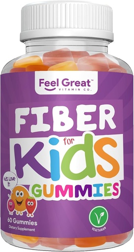 [BRSWGBD4DNYGYAL2] The Feel Great Vitamin Company Fiber Gummies for Kids for Digestive Support | Constipation Relief for Kids | Fruity Flavored Chewable Fiber Gummies | Vegetarian Supplements | 60 Day Supply
