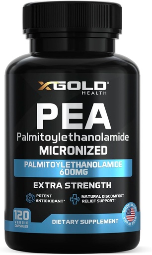 [BRSRO2QFBEOWMCYZ] Palmitoylethanolamid Pea Supplement 600 mg | Micronized Pea 99% Hochreiniger und biologisch verfügbar | Made in USA | Supplement für Männer und Frauen - 120 Kapseln