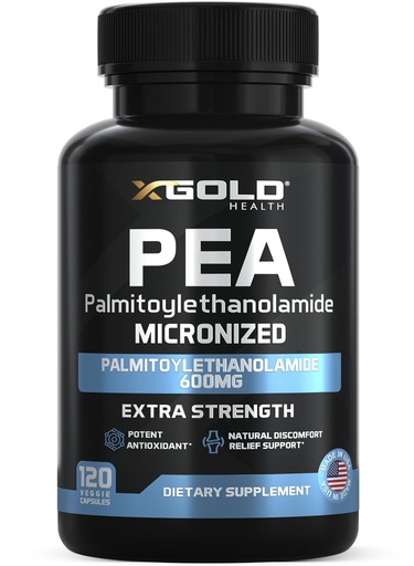 [BRSRO2QFBEOWMCYZ] Palmitoylethanolamide Pea Supplement 600 mg | Micronized Pea 99% Highly Purified and Bioavailable | Made in USA | Supplement for Men and Women - 120 Capsules