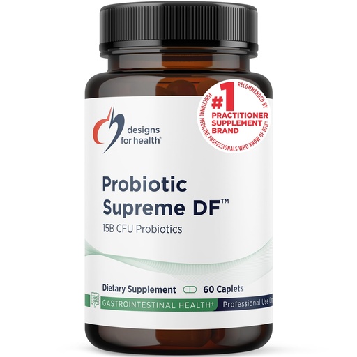 [BRSWIYAEAIOWG2LM] Designs for Health Probiotic Supreme DF - 15 Billion CFU Dairy-Free Probiotic with Acidophilus + Bifidobacterium Longum, GI + Immune Support Supplement or Adults, Men + Women (60 Caplets)