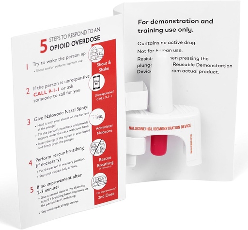 [BRSROA3QB4BBACA3] Training Device for Naloxone Nasal Spray | for Use in First Aid Training for Opioid Overdose | Reusable | Includes Two Nasal Spray Training Devices & Instructions (Pack of 2) | Contains NO Medication