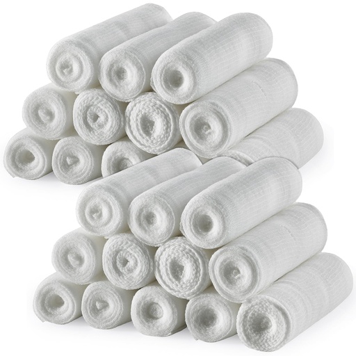 [BRSRMFAKOIDWAFA3] MEDca Gauze Bandage Rolls - 24 Pack, 3-Inch x 4.1 Yards, Medical Grade Gauze and Stretch Bandage for Wound Dressing and First Aid Kit