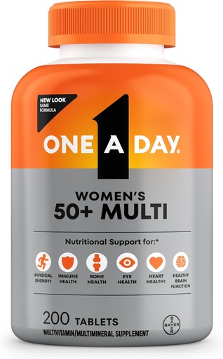 [BRSW2GIPB4PAOALV] Um dia multivitamínico para mulheres 50 e mais comprimidos, mulheres multivitamínico 50 plus com vitaminas D, C, E, Zinco e Biotina, Vitaminas diárias para mulheres 50+, 200 Ct