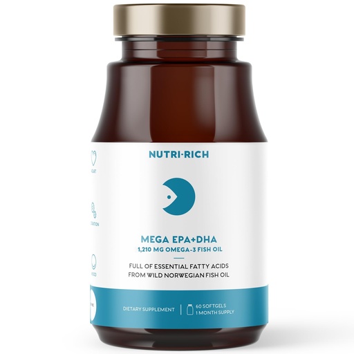 [BRSRAZYHOYBWMFL6] Omega-3 Fish Oil 1210mg EPA & DHA, Supports Heart, Joint, Brain, Promotes Overall Well-Being, Immune System High Potency, Burp-Free, Lemon Flavor, Gluten Free, Soy Free, 60 Softgels