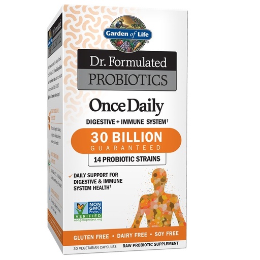 [BRSWKYQEAIGWAA3G] Garden of Life Dr. Formulated Probiotics Once Daily - 30 Billion CFU - Daily Probiotic for Gut Health & Immune Support - 30 Vegetarian Capsules