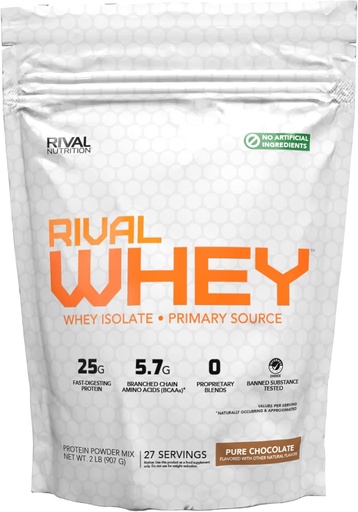 [BRSROZQKOBYQIDTO] Naturally Flavored Rival Whey - Pure Chocolate 2lb
