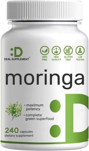 [BRSRAGA6CMBWMFDV] Moreinga Capsoules 9,000 mug Herball Equival, 240 Capsules – 4 เดือน – Attember Protember Proent Proent Frigina Fella Speople – อาหารสีเขียวสมบูรณ์ ชดเชยพลังงาน, ผิวหนังและสุขภาพ Immun