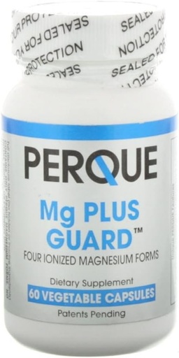 [BRSWIZQLDEBR63LO] PERQUE Mg Plus Guard Magnesium - High-Absorption Magnesium Supplement with Glycinate, Ascorbate & Citrate - Supports Heart and Metabolic Function - Non-GMO, Gluten-Free -60 Vegetable Capsules