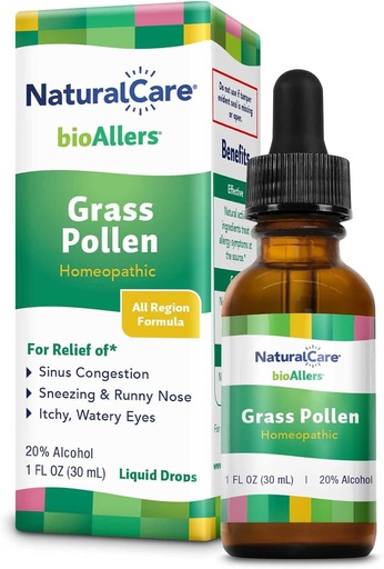 [BRSWIFQCAYPQ23Q3] bioAllers NaturalCare Grass Pollen Homeopathic Liquid Drops, 1 Fl Oz | May Provide Support Through Sinus Congestion, Sneezing & Runny Nose, Itchy, Watery Eyes