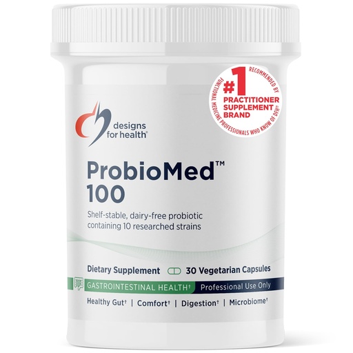 [BRSWGFDYDIBWGE34] Designs for Health ProbioMed 100 - Probiotics for Digestive Health - 10 Strains with Lactobacillus Acidophilus Probiotic + Lactobacillus Rhamnosus - Gut Health + Immune Support Supplement (30 Caps)